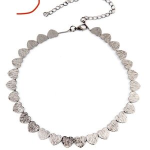 Costume Jewelry- Silver Heart Chocker Necklace
